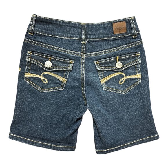 JUSTICE PREMIUM GIRLS Size 10R Short Bermuda Dark Blue JEAN SHORTS - Picture 3 of 6